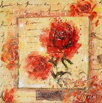 Textured Flowers oil painting